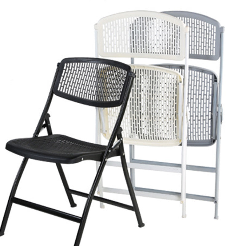 Moderna silla de escritorio de hierro y plástico minimalista sin respaldo para oficina en casa 