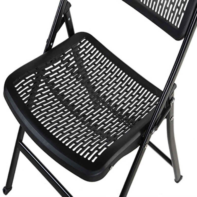 Moderna silla de escritorio de hierro y plástico minimalista sin respaldo para oficina en casa 