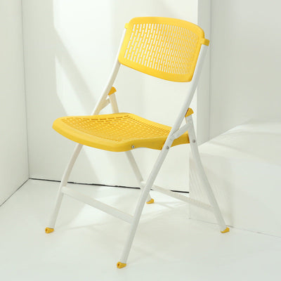 Moderna silla de escritorio de hierro y plástico minimalista sin respaldo para oficina en casa 