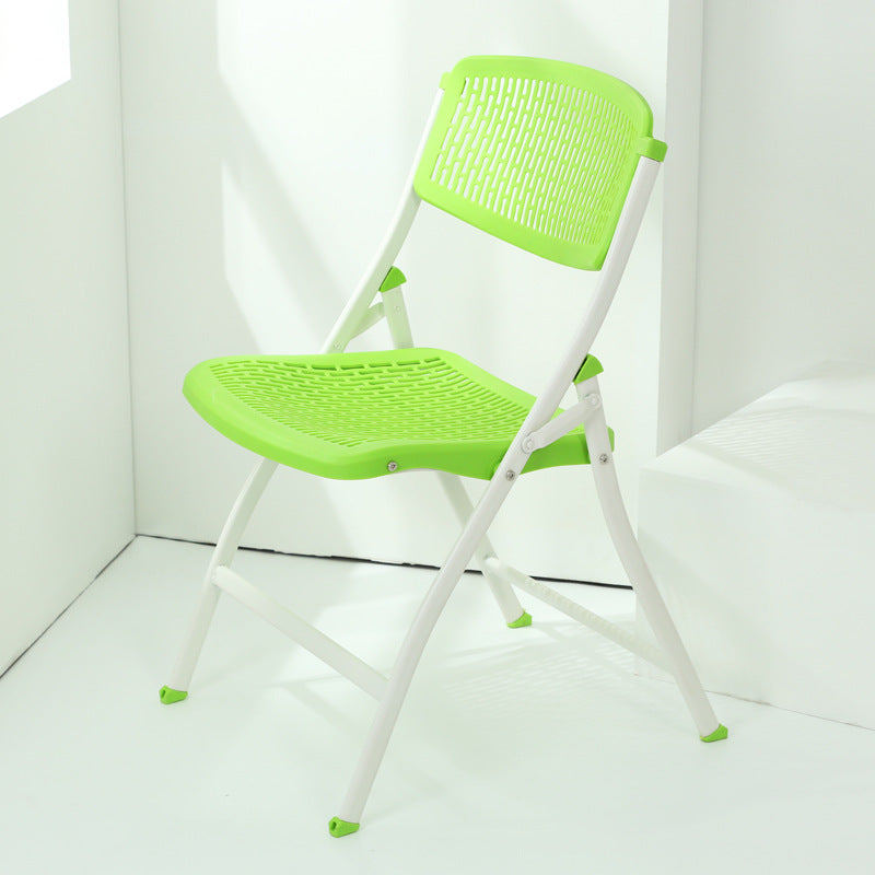 Moderna silla de escritorio de hierro y plástico minimalista sin respaldo para oficina en casa 