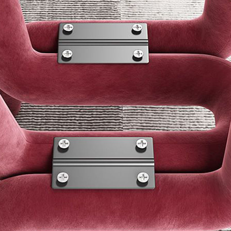 Zeitgenössischer kreativer Flanell-Schwamm-Kohlenstoffstahlstuhl Rückenlehne ohne Armlehne für Wohnzimmer 