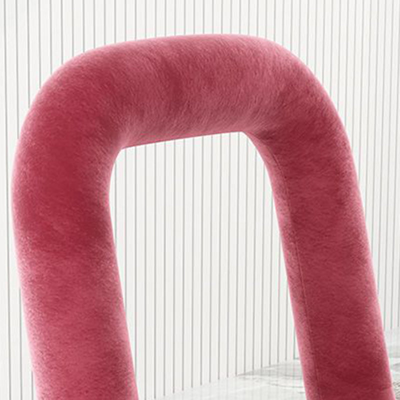 Zeitgenössischer kreativer Flanell-Schwamm-Kohlenstoffstahlstuhl Rückenlehne ohne Armlehne für Wohnzimmer 
