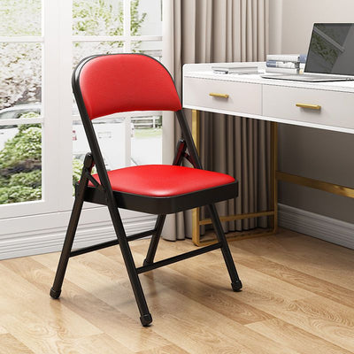Moderner Einfachheit Stahl Leder Schreibtischstuhl Rückenlehne ohne Armlehnen für das Home Office 