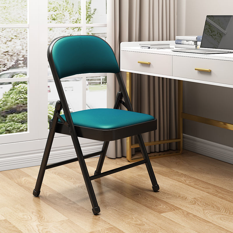 Moderner Einfachheit Stahl Leder Schreibtischstuhl Rückenlehne ohne Armlehnen für das Home Office 