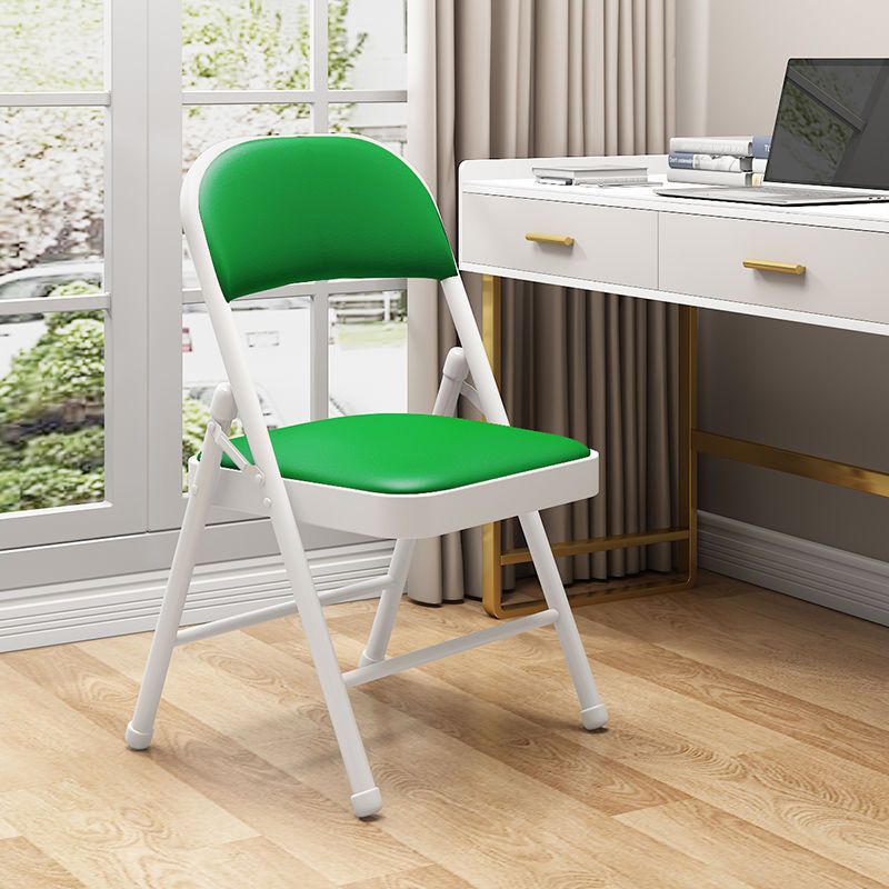 Moderner Einfachheit Stahl Leder Schreibtischstuhl Rückenlehne ohne Armlehnen für das Home Office 