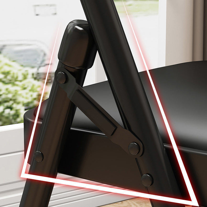 Moderner Einfachheit Stahl Leder Schreibtischstuhl Rückenlehne ohne Armlehnen für das Home Office 