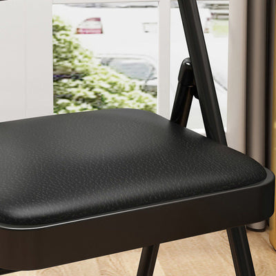 Moderner Einfachheit Stahl Leder Schreibtischstuhl Rückenlehne ohne Armlehnen für das Home Office 