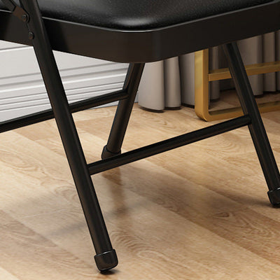 Moderner Einfachheit Stahl Leder Schreibtischstuhl Rückenlehne ohne Armlehnen für das Home Office 