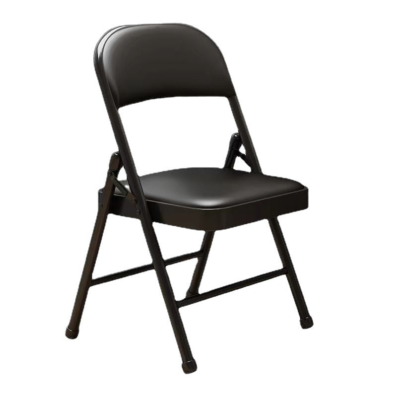 Moderner Einfachheit Stahl Leder Schreibtischstuhl Rückenlehne ohne Armlehnen für das Home Office 