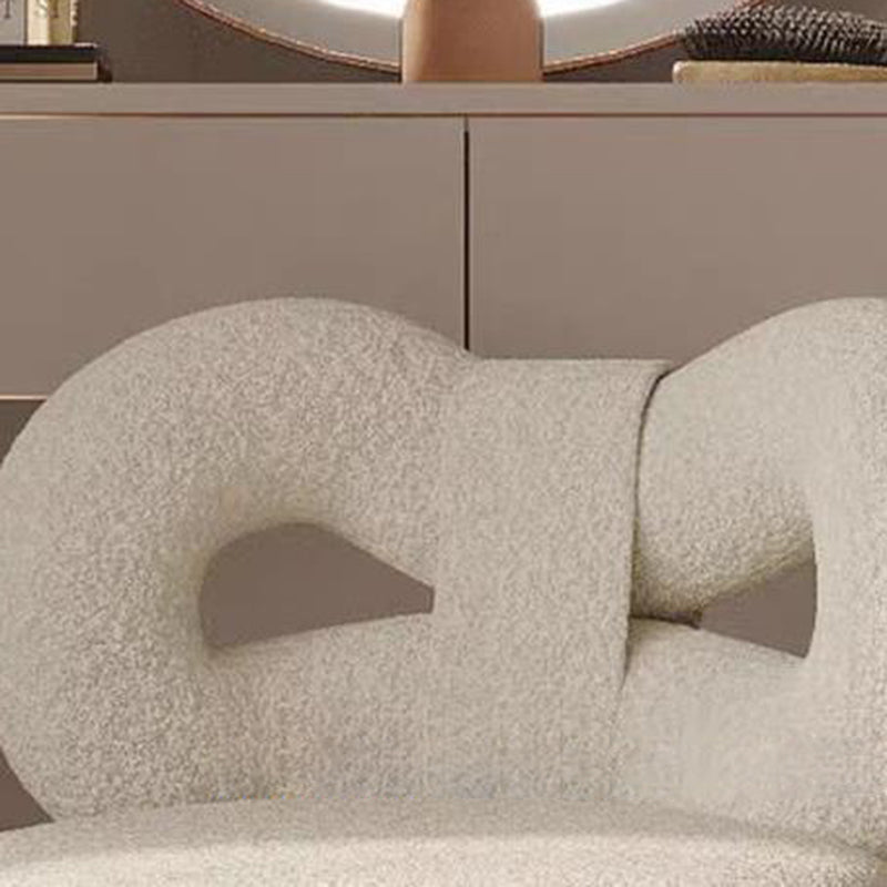 Tabouret de coiffeuse en fer sans dossier avec nœud créatif en laine d&