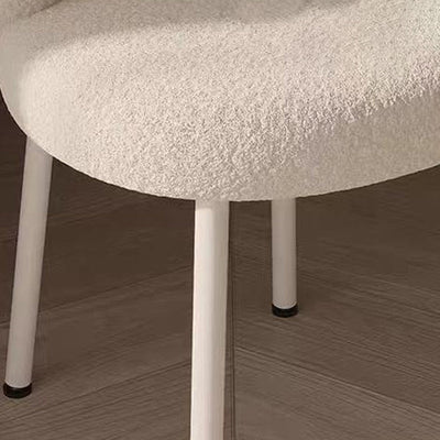 Tabouret de coiffeuse en fer sans dossier avec nœud créatif en laine d'agneau contemporain pour chambre 