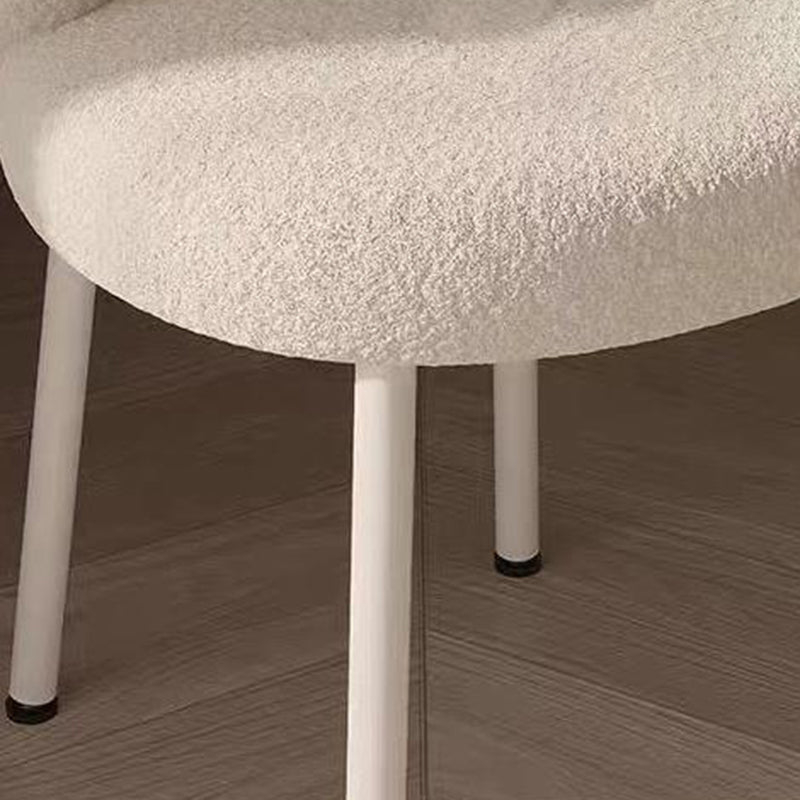 Tabouret de coiffeuse en fer sans dossier avec nœud créatif en laine d&