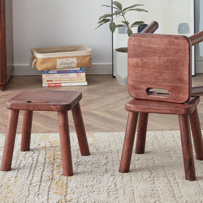 Zeitgenössischer Einfachheit Gummibaum Holz Hocker Rückenlos Armlehnlos Für Wohnzimmer 
