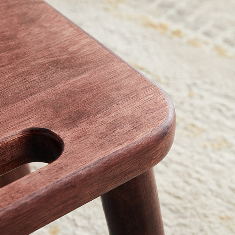 Modern Minimalist Rectangular Rubberwood Low Stool Backless Armless For Living Room