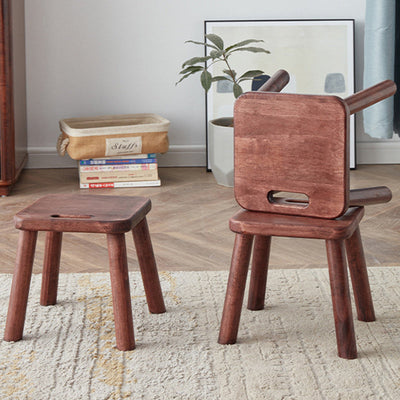 Zeitgenössischer Einfachheit Gummibaum Holz Hocker Rückenlos Armlehnlos Für Wohnzimmer 