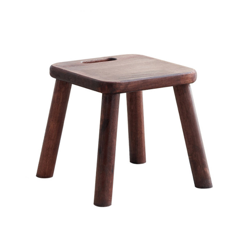 Modern Minimalist Rectangular Rubberwood Low Stool Backless Armless For Living Room