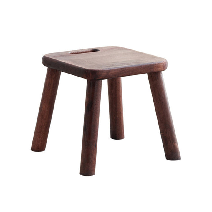 Modern Minimalist Rectangular Rubberwood Low Stool Backless Armless For Living Room