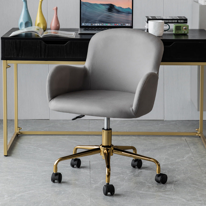Moderner Einfachheitsstoff Edelstahl-Schreibtischstuhl Rückenlehne Armlehne Für Home Office 