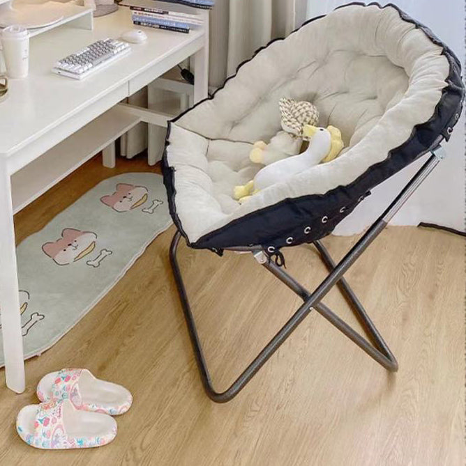 Moderner Einfachheitsstoff Kohlenstoffstahl Schreibtischstuhl Rückenlehne ohne Armlehnen für das Home-Office 