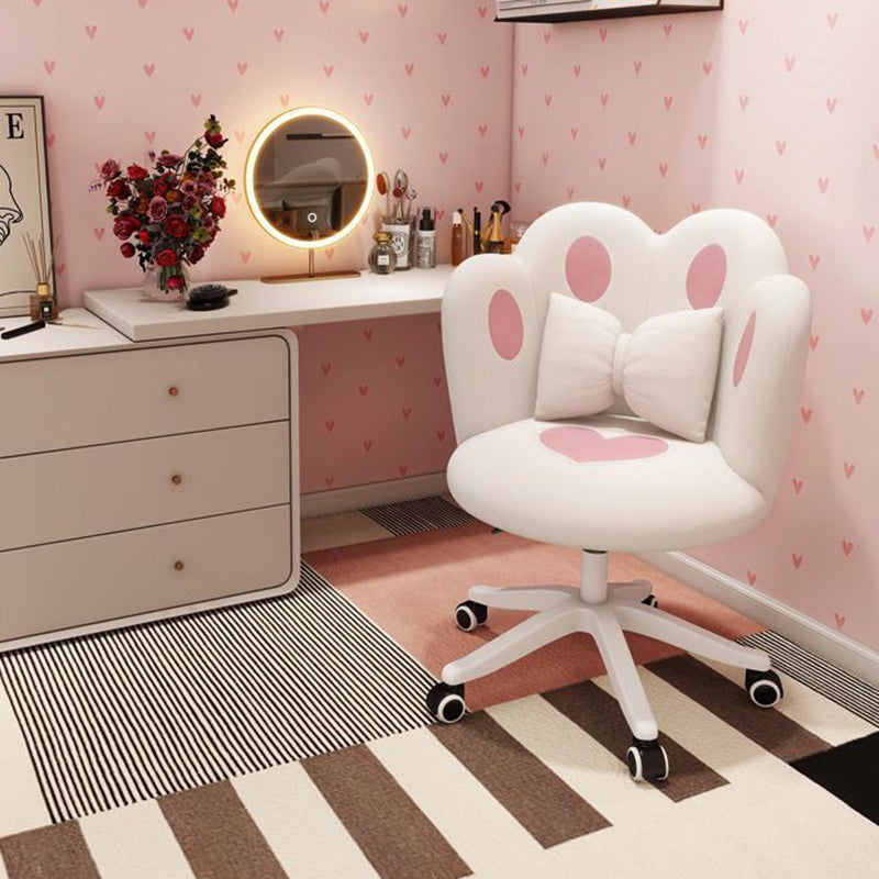 Taburete tocador contemporáneo y creativo con forma de pata de gato, de terciopelo, esponja y nailon, con respaldo y sin brazos, para dormitorio 