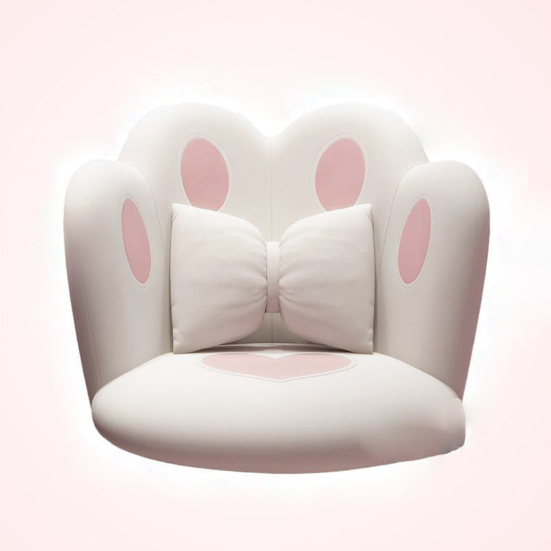 Taburete tocador contemporáneo y creativo con forma de pata de gato, de terciopelo, esponja y nailon, con respaldo y sin brazos, para dormitorio 