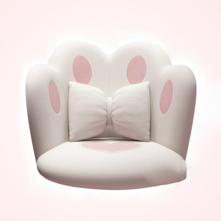 Taburete tocador contemporáneo y creativo con forma de pata de gato, de terciopelo, esponja y nailon, con respaldo y sin brazos, para dormitorio 