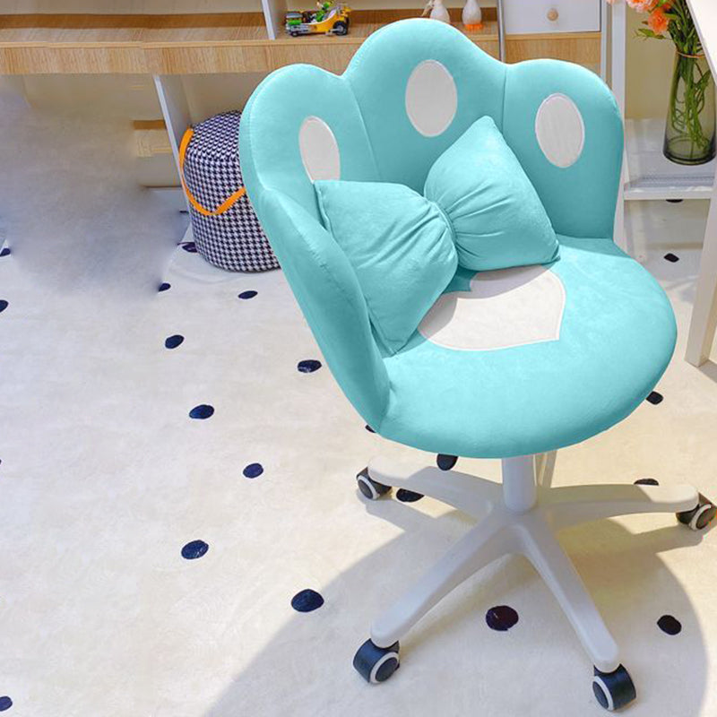 Taburete tocador contemporáneo y creativo con forma de pata de gato, de terciopelo, esponja y nailon, con respaldo y sin brazos, para dormitorio 