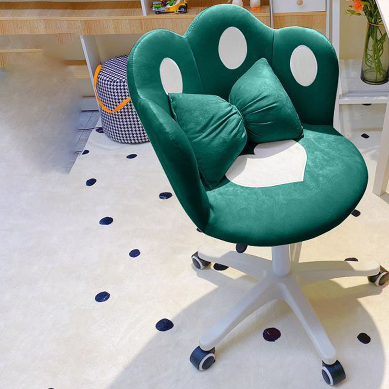 Taburete tocador contemporáneo y creativo con forma de pata de gato, de terciopelo, esponja y nailon, con respaldo y sin brazos, para dormitorio 