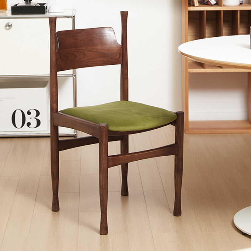 Moderne Einfachheit Eschenholz Samt Esszimmerstuhl Rückenlehne Ohne Armlehnen Für Esszimmer 