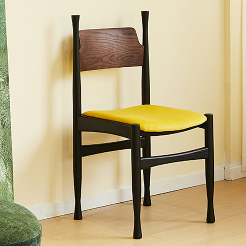 Moderne Einfachheit Eschenholz Samt Esszimmerstuhl Rückenlehne Ohne Armlehnen Für Esszimmer 