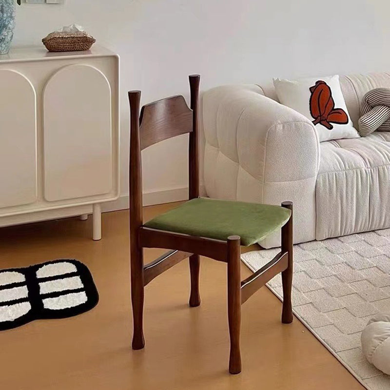 Moderne Einfachheit Eschenholz Samt Esszimmerstuhl Rückenlehne Ohne Armlehnen Für Esszimmer 