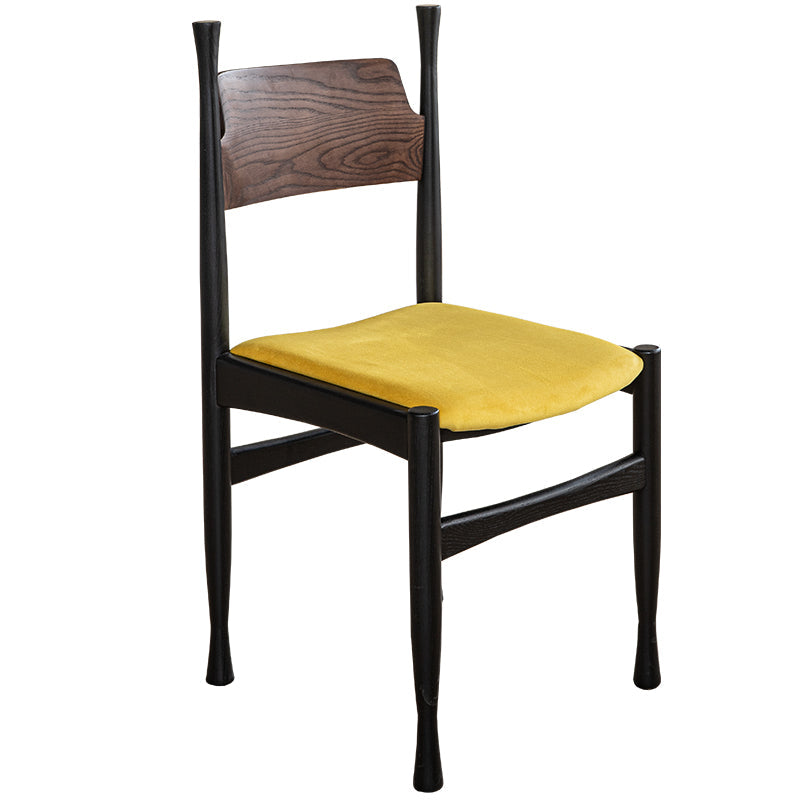 Moderne Einfachheit Eschenholz Samt Esszimmerstuhl Rückenlehne Ohne Armlehnen Für Esszimmer 