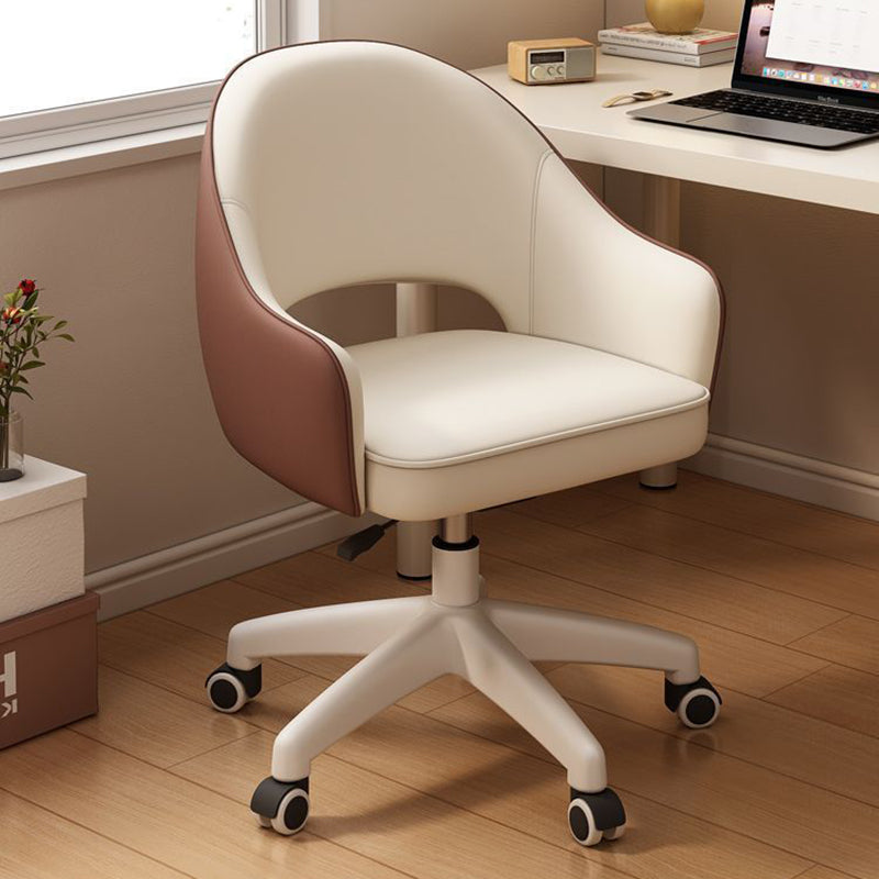 Modern Simplicity Curved PU Leather Nylon Desk Chair Backrest Armrest For Home Office