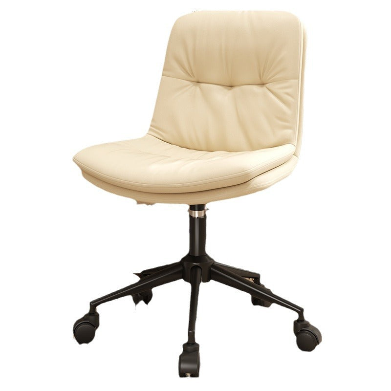 Zeitgenössischer nordischer Leder-Stahl-Schreibtischstuhl Rückenlehne ohne Armlehnen für das Home Office 
