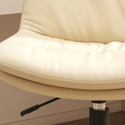 Zeitgenössischer nordischer Leder-Stahl-Schreibtischstuhl Rückenlehne ohne Armlehnen für das Home Office 