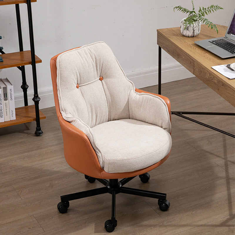 Moderner Einfachheitsstoff Leder Stahl Schreibtischstuhl Rückenlehne Armlehne Für Home Office 