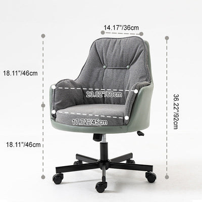 Moderner Einfachheitsstoff Leder Stahl Schreibtischstuhl Rückenlehne Armlehne Für Home Office 