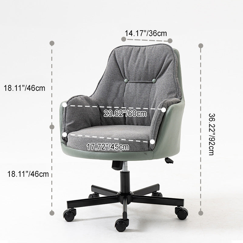 Moderner Einfachheitsstoff Leder Stahl Schreibtischstuhl Rückenlehne Armlehne Für Home Office 