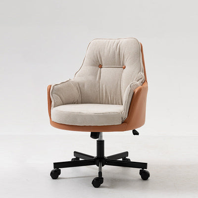 Moderner Einfachheitsstoff Leder Stahl Schreibtischstuhl Rückenlehne Armlehne Für Home Office 