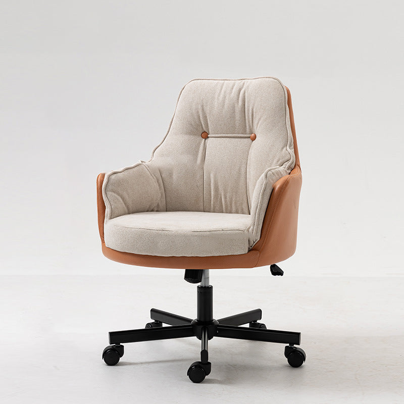 Moderner Einfachheitsstoff Leder Stahl Schreibtischstuhl Rückenlehne Armlehne Für Home Office 