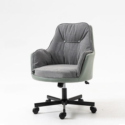 Moderner Einfachheitsstoff Leder Stahl Schreibtischstuhl Rückenlehne Armlehne Für Home Office 