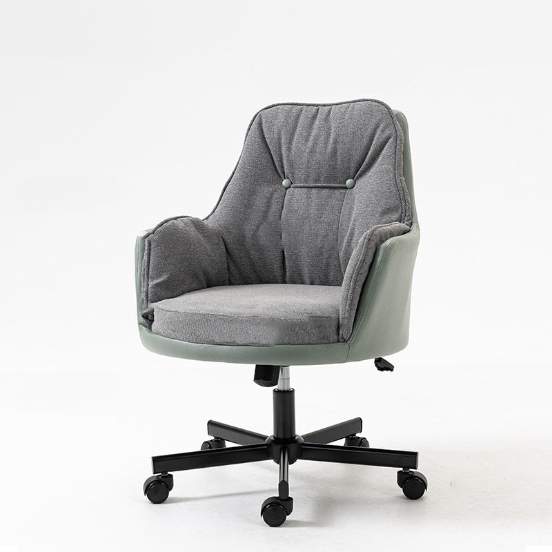 Moderner Einfachheitsstoff Leder Stahl Schreibtischstuhl Rückenlehne Armlehne Für Home Office 