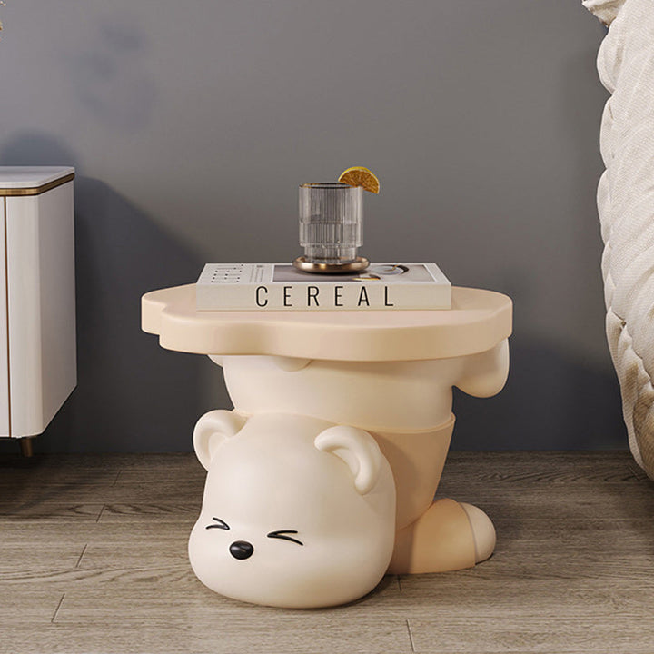 Taburete de Resina Creativa Contemporánea con Forma de Oso Sin Respaldo y Sin Brazos para Sala de Estar 