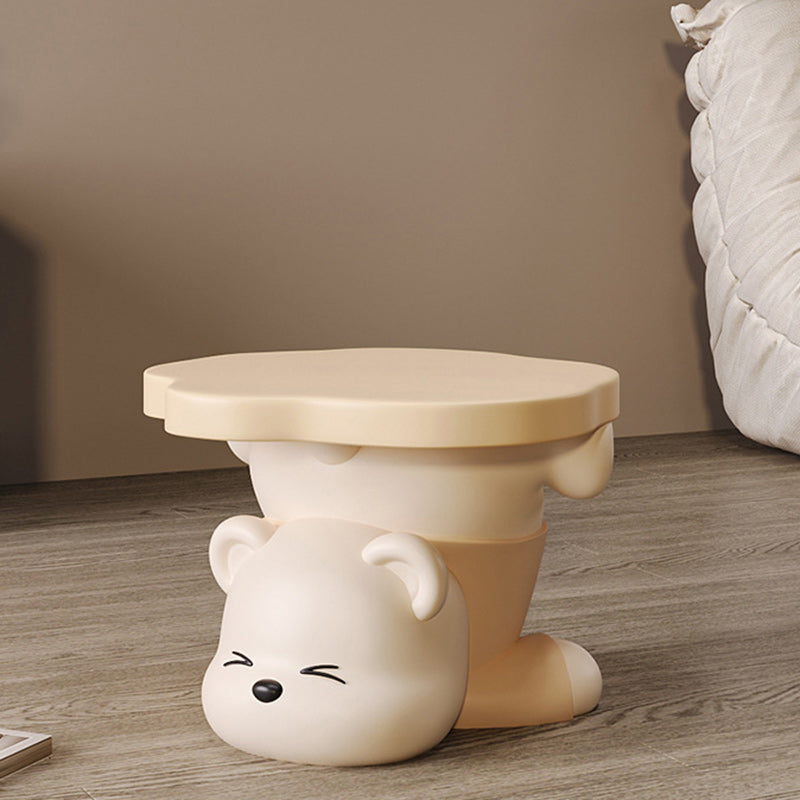 Taburete de Resina Creativa Contemporánea con Forma de Oso Sin Respaldo y Sin Brazos para Sala de Estar 