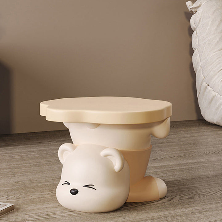 Taburete de Resina Creativa Contemporánea con Forma de Oso Sin Respaldo y Sin Brazos para Sala de Estar 