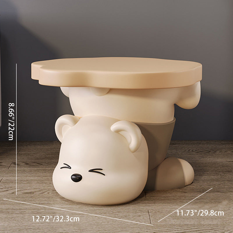 Taburete de Resina Creativa Contemporánea con Forma de Oso Sin Respaldo y Sin Brazos para Sala de Estar 