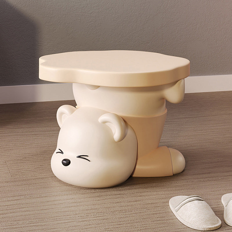 Taburete de Resina Creativa Contemporánea con Forma de Oso Sin Respaldo y Sin Brazos para Sala de Estar 