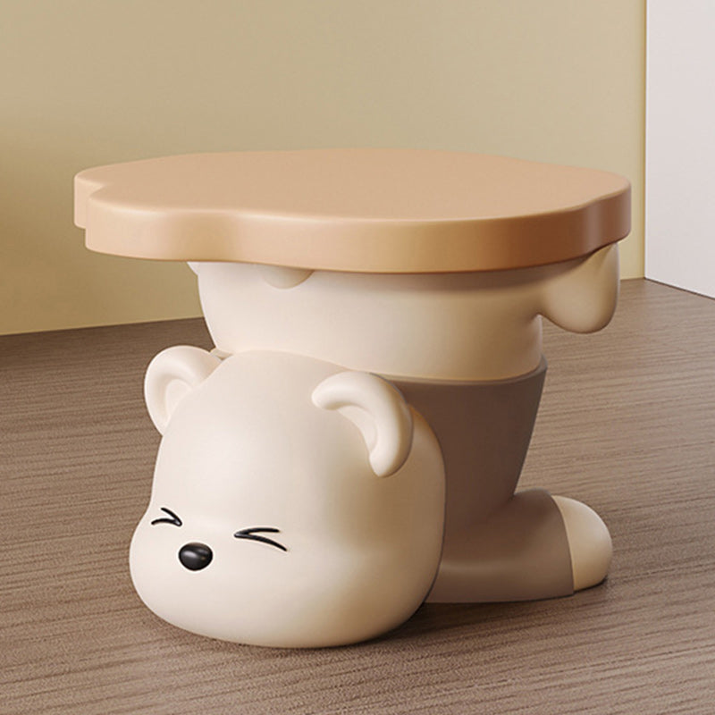 Taburete de Resina Creativa Contemporánea con Forma de Oso Sin Respaldo y Sin Brazos para Sala de Estar 