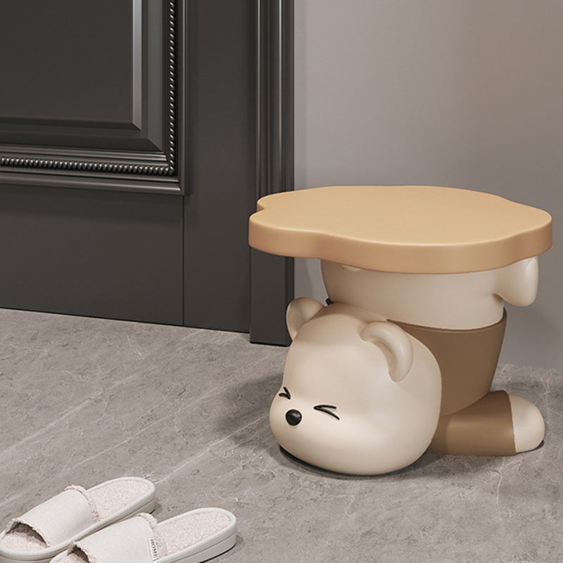 Taburete de Resina Creativa Contemporánea con Forma de Oso Sin Respaldo y Sin Brazos para Sala de Estar 