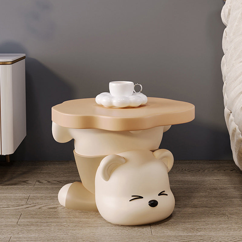 Taburete de Resina Creativa Contemporánea con Forma de Oso Sin Respaldo y Sin Brazos para Sala de Estar 